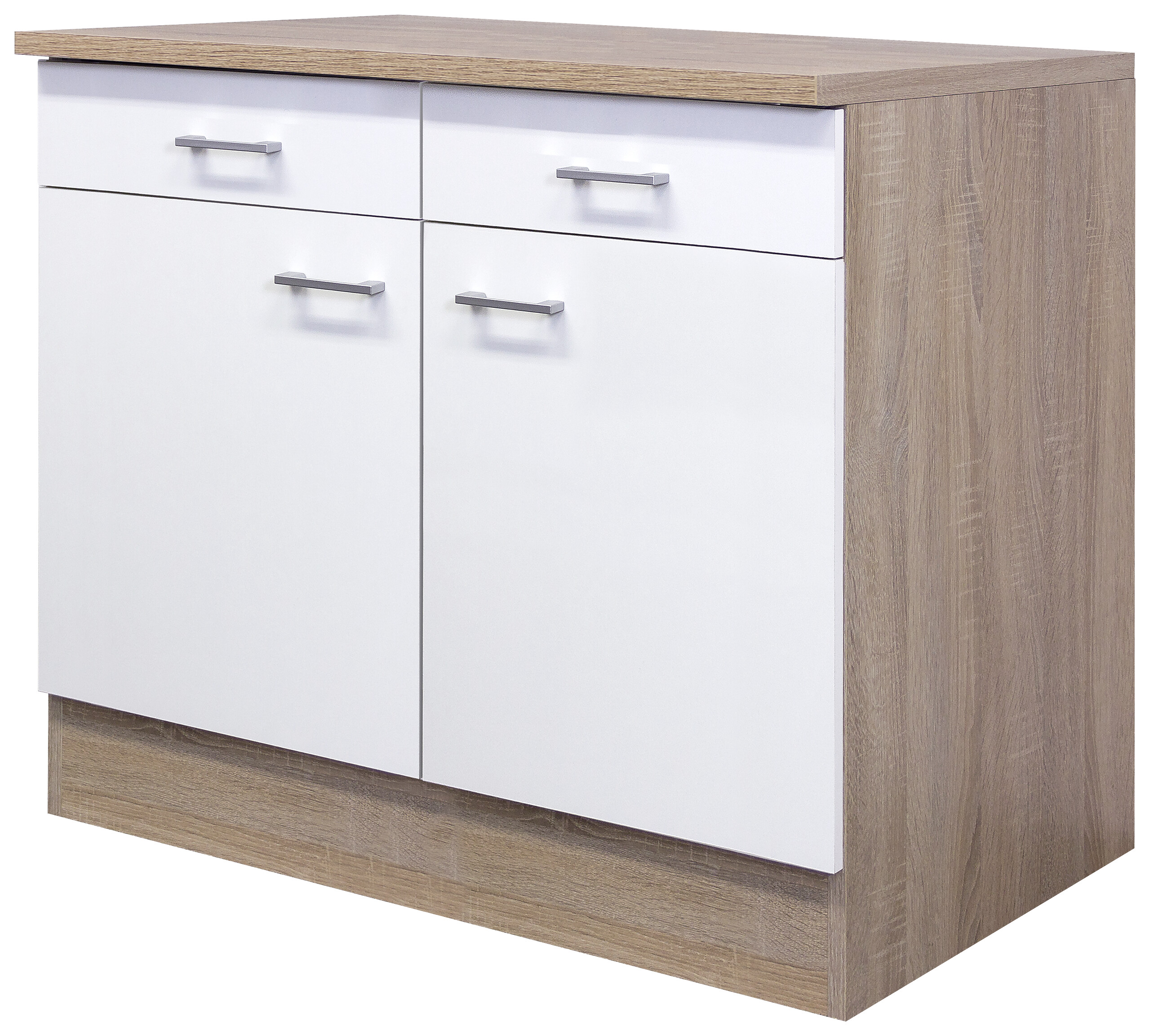 Unterschrank Samoa weiß Eiche Nachbildung B/H/T: ca. 100x85x60 cm Unterschrank Samoa weiß Eiche Nachbildung B/H/T: ca. 100x85x60 cm