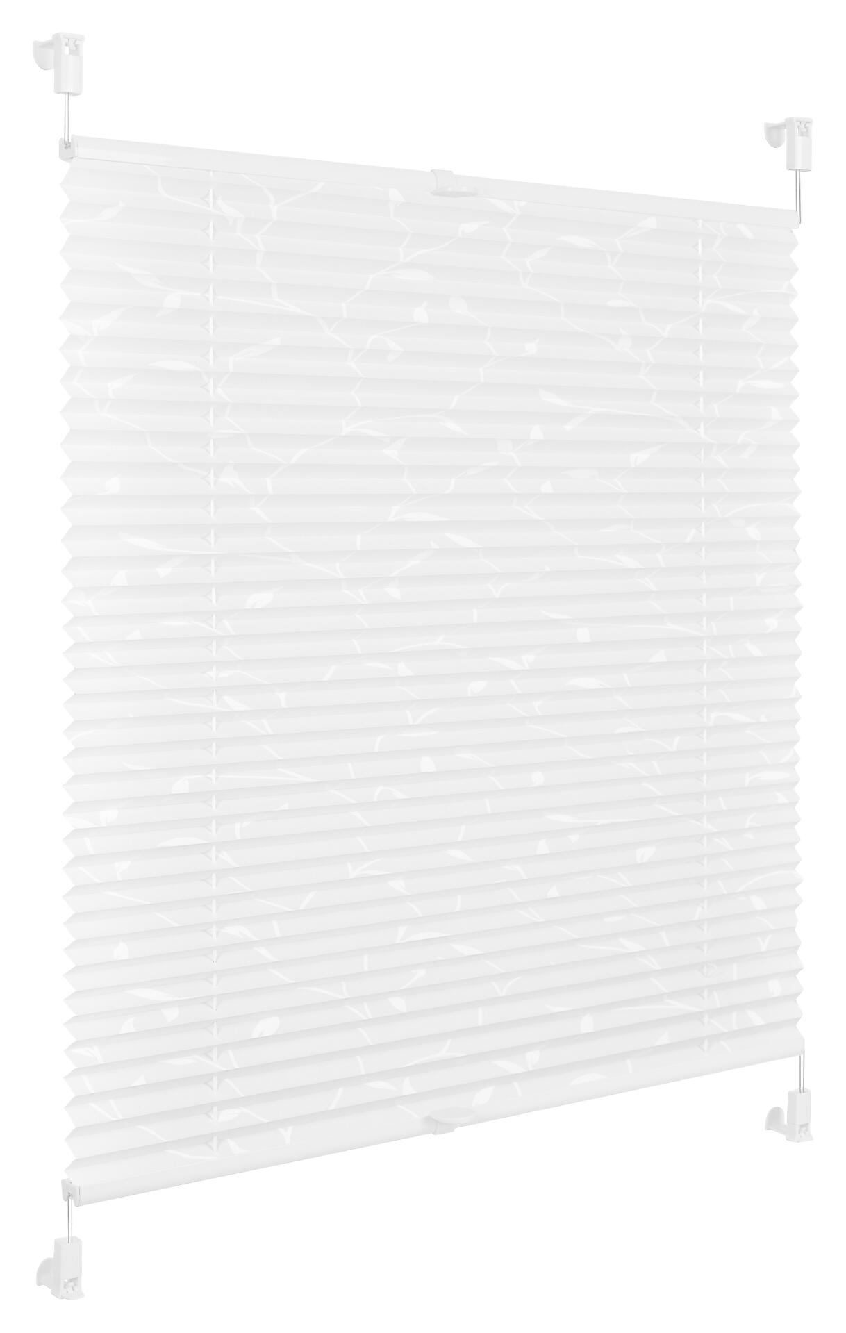 LICHTBLICK Spannplissee Pflanze weiß B/L: ca. 120x130 cm