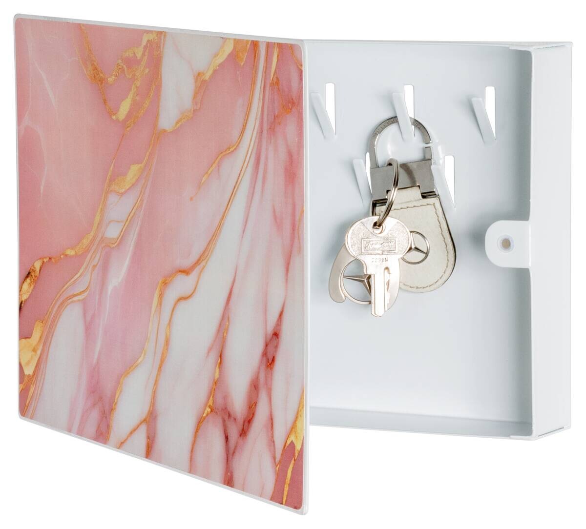 Schlüsselkasten  weiß rosa B/H/T: ca. 28x19x4 cm
