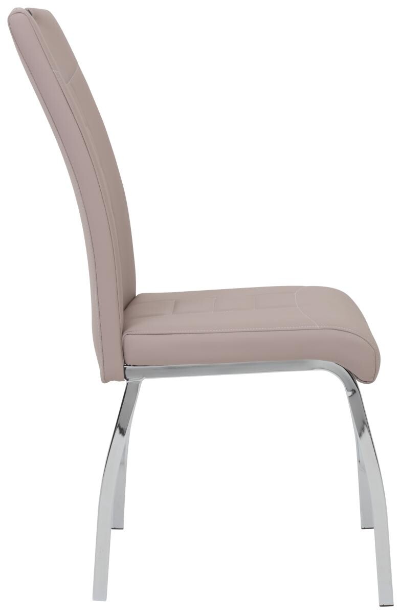 Stuhl Andrea 4er Set Cappuccino Chrom Kunstleder Metall B/H/T: ca. 43x100x64 cm