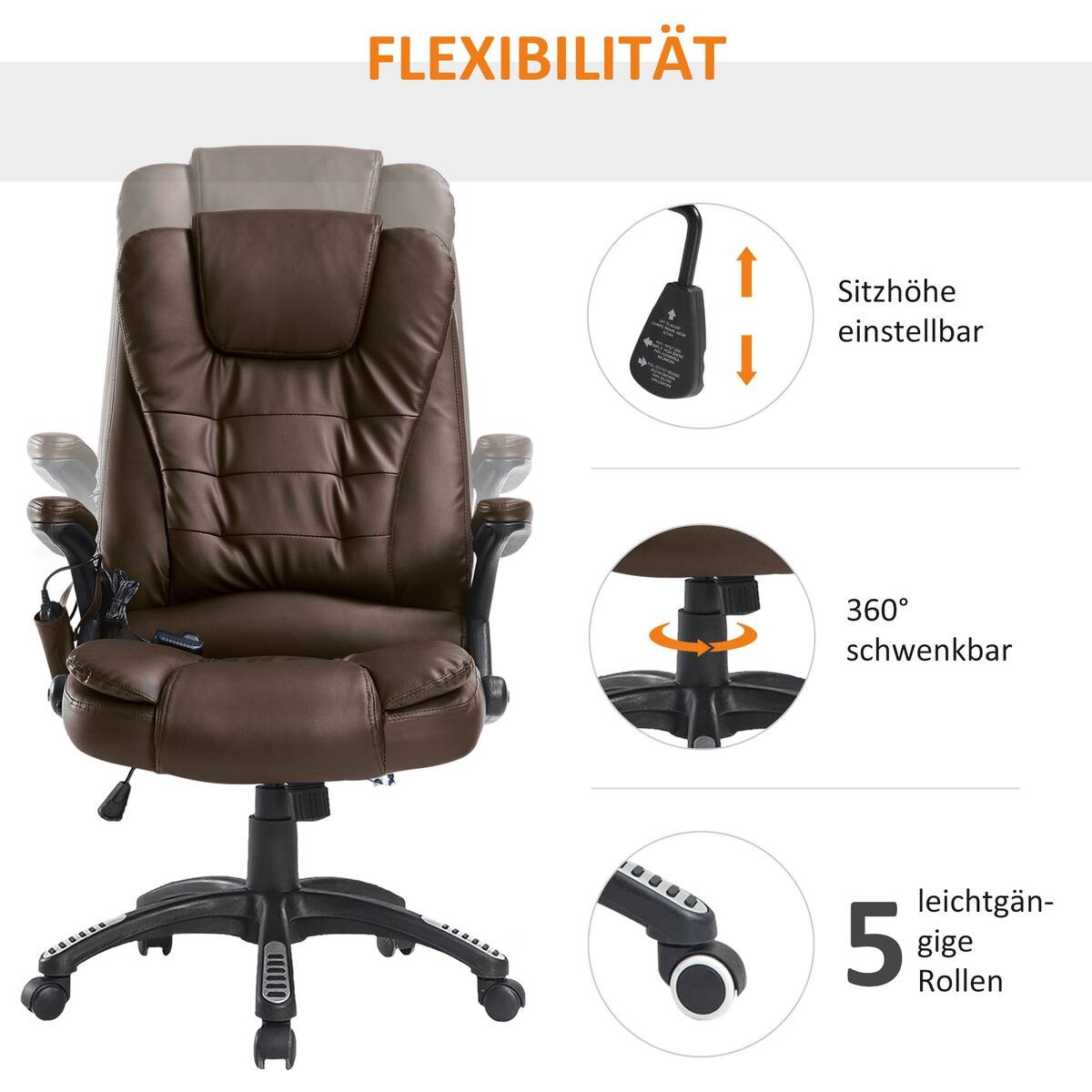 Chefsessel A2-0056 braun PVC Kunstleder