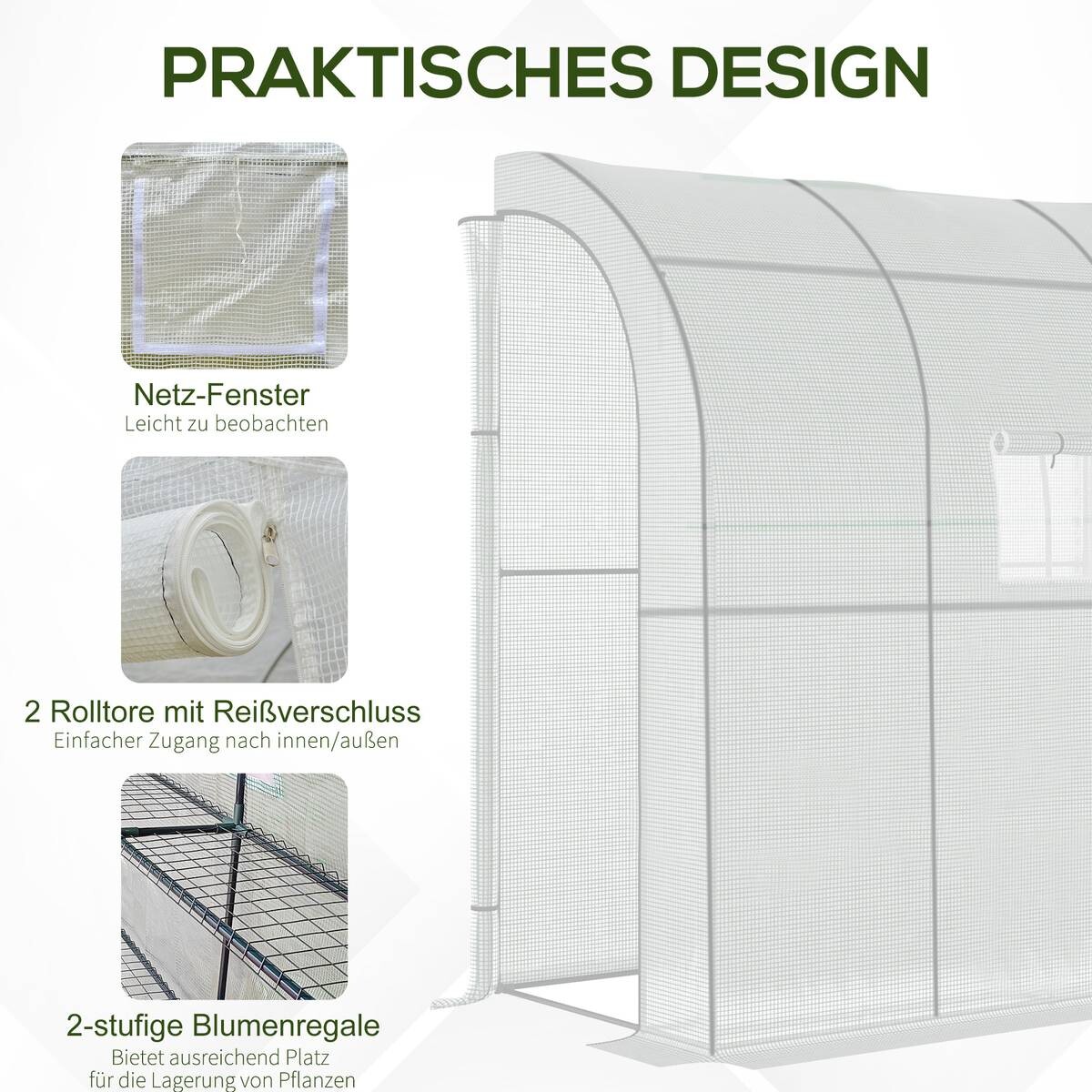 Outsunny Gewächshaus B/H/L: ca. 100x215x200 cm