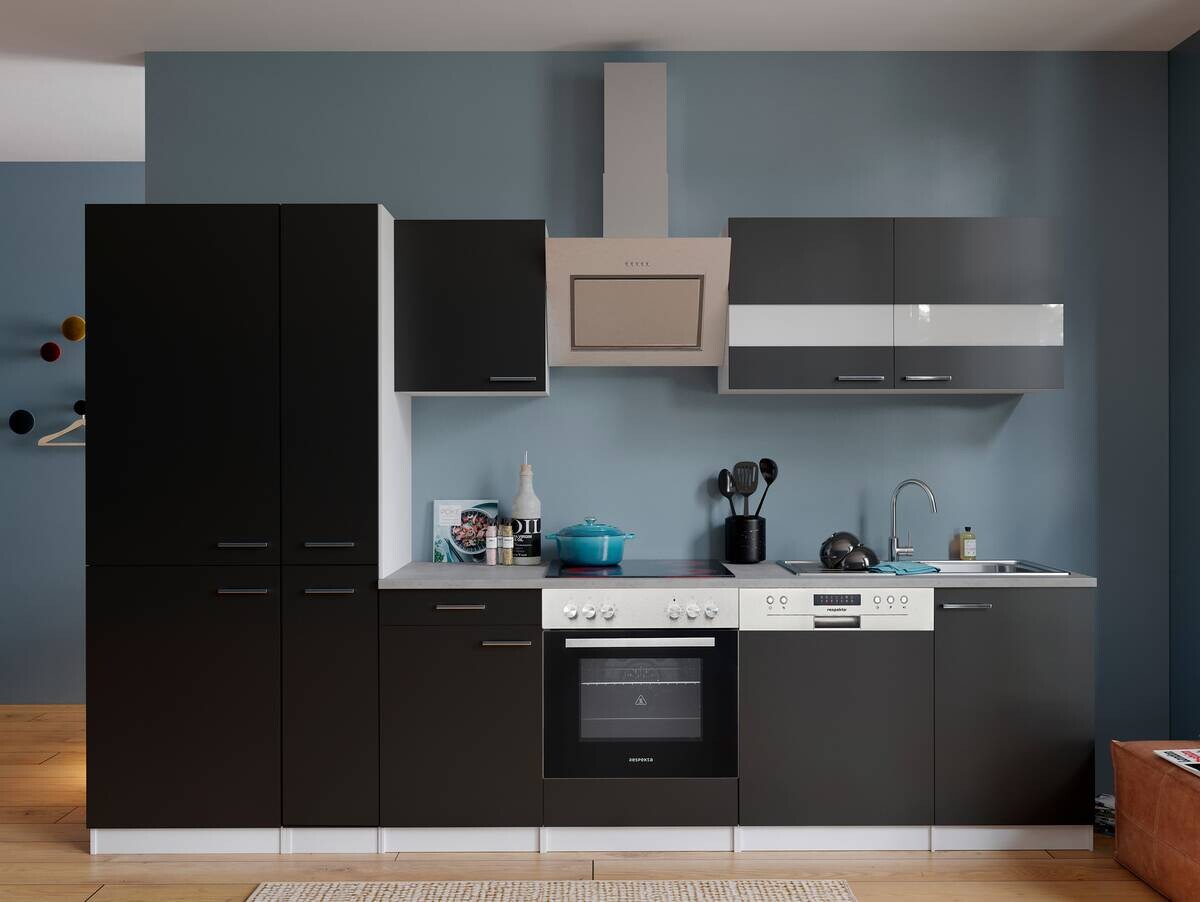 Respekta Küchenblock KB310WSCGKE178G schwarz B/H/T: ca. 310x200x60 cm Respekta Küchenblock KB310WSCGKE178G schwarz B/H/T: ca. 310x200x60 cm