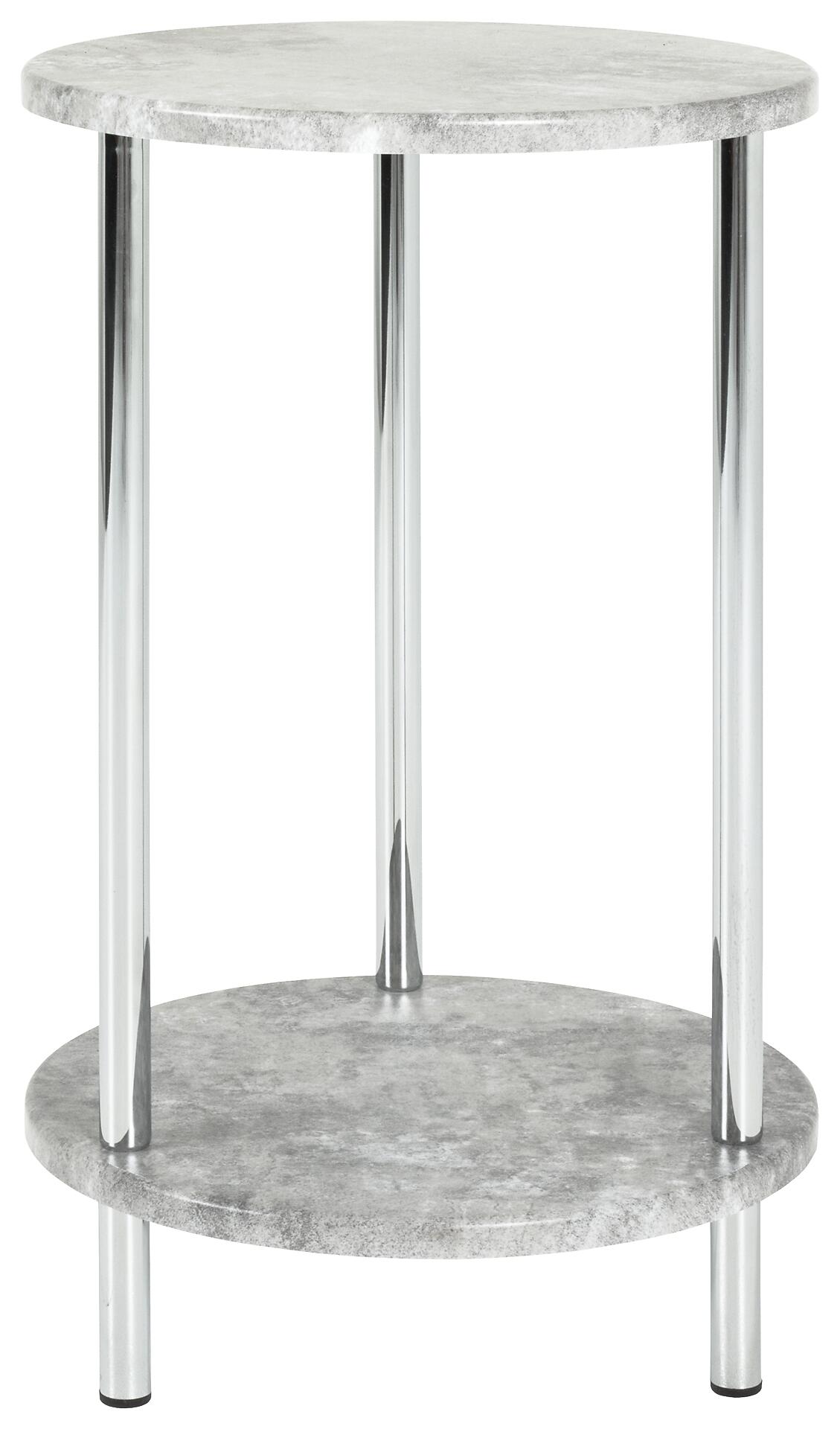 Beistelltisch  Beton Optik Chrom Optik H/D: ca. 50x30 cm