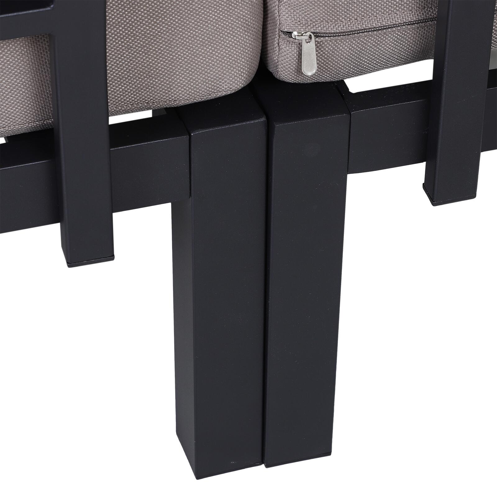 Outsunny Gartengarnitur grau Aluminium B/H/L: ca. 164x69x74 cm