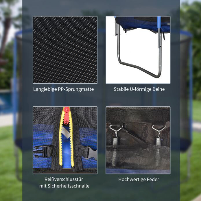 HOMCOM Trampolin blau