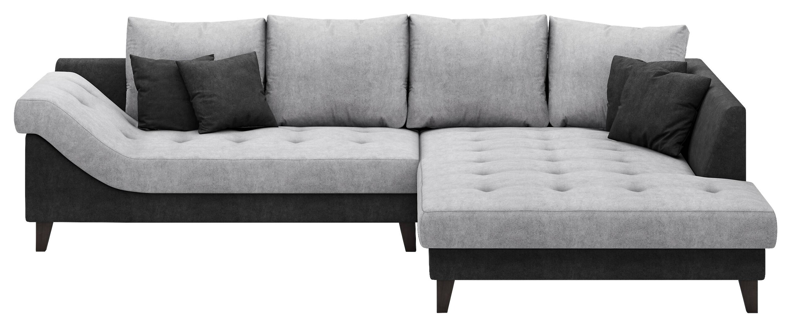 Ecksofa grau schwarz B/H/T: ca. 306x92x202 cm