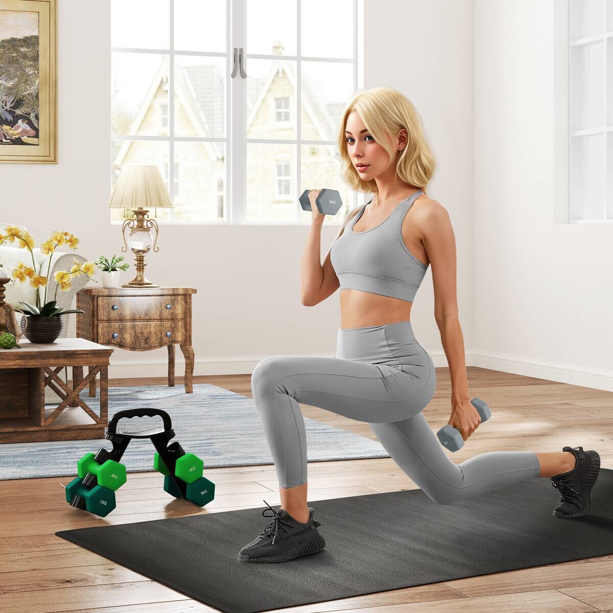 SPORTNOW Hantelset mehrfarbig Metall B/H/L: ca. 10x30x42 cm