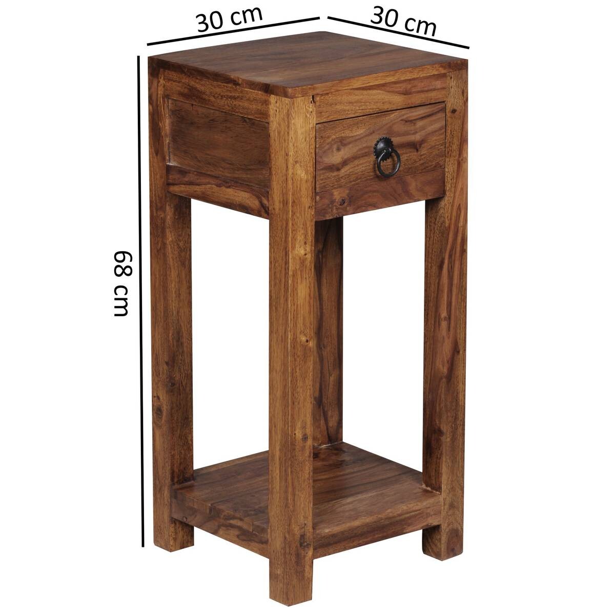 Telefontisch natur Echtholz B/H/T: ca. 30x68x30 cm