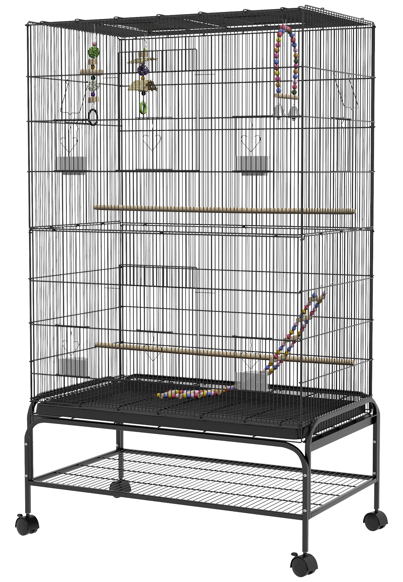 PawHut Vogelkäfig schwarz Kunststoff B/H/L: ca. 58x160x97 cm