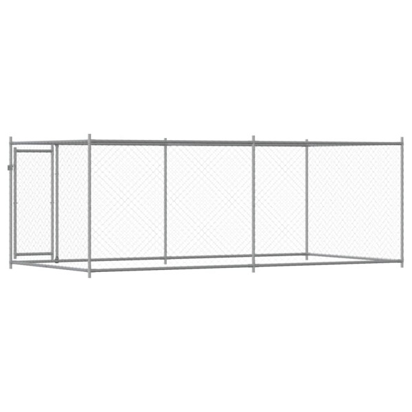 vidaXL Hundekäfig grau Stahl