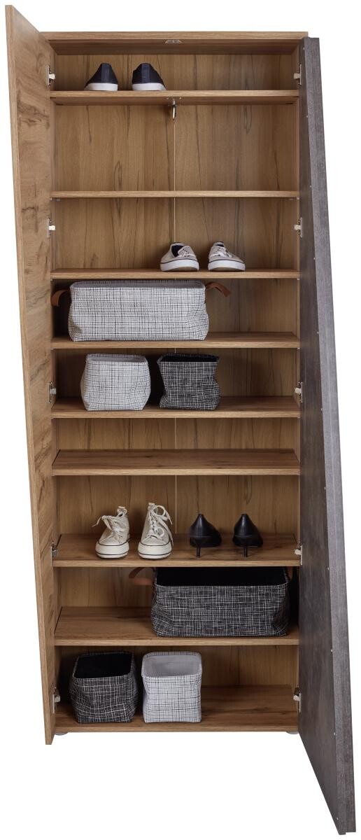 Garderobenschrank Venedig Eiche Wotan Nachbildung Beton dunkel Optik B/H/T: ca. 70x196x36 cm