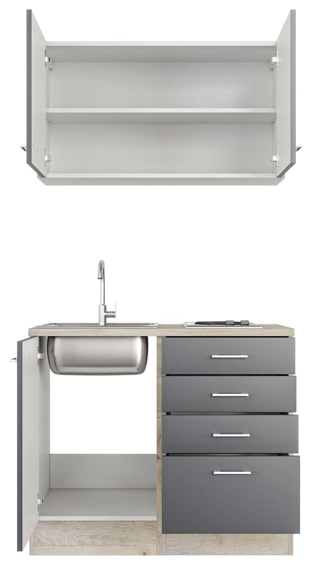 Flex-Well Küchenblock Morena Basalt matt B/H/T: ca. 100x200x60 cm Flex-Well Küchenblock Morena Basalt matt B/H/T: ca. 100x200x60 cm