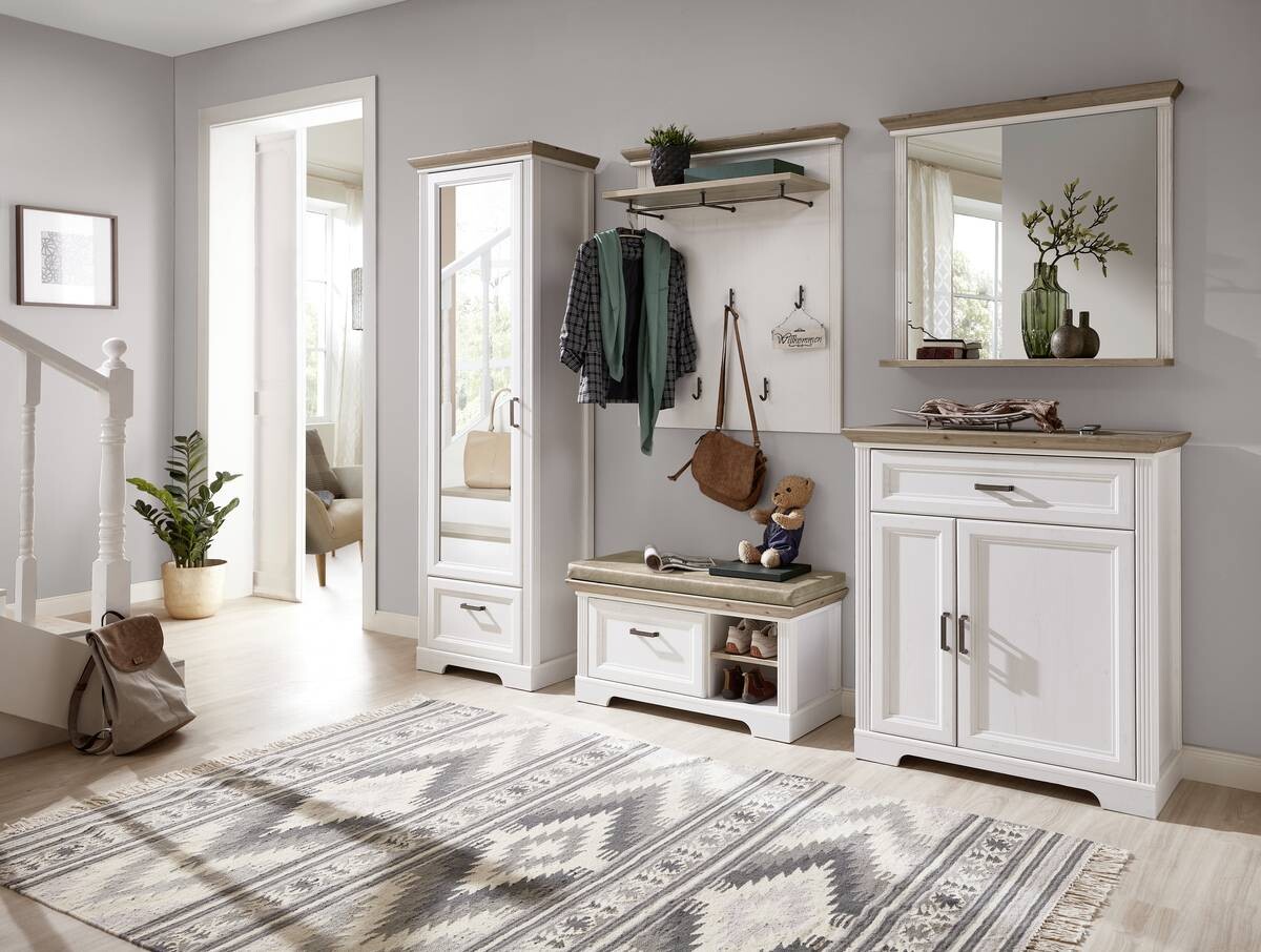 Sitzbank Jasmin Pinie Nachbildung Eiche Artisan Nachbildung B/H/T: ca. 93x49x41 cm