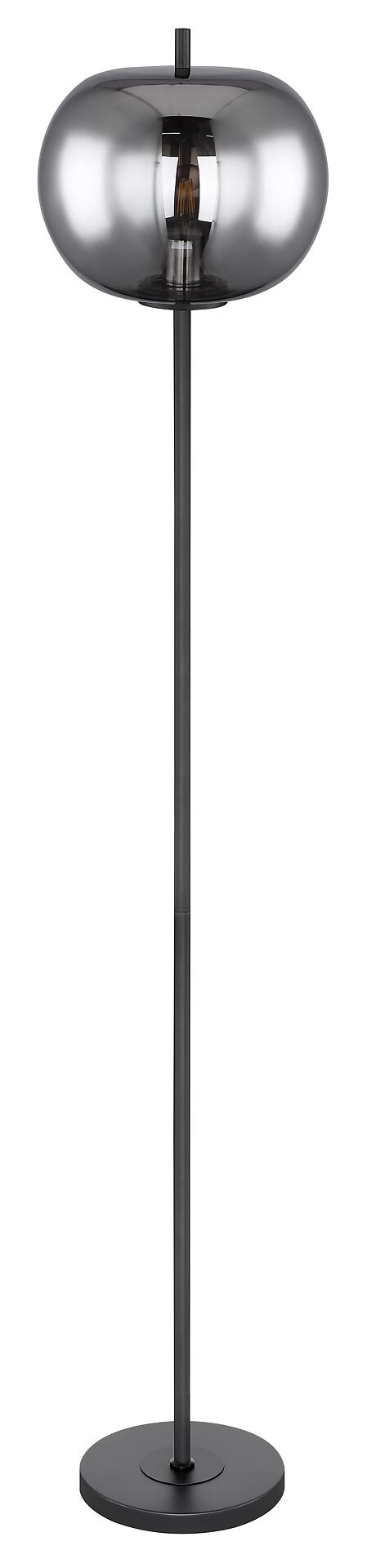 GLOBO Stehleuchte Blacky schwarz Metall Glas H/D: ca. 160x30 cm E27 1 Brennstellen