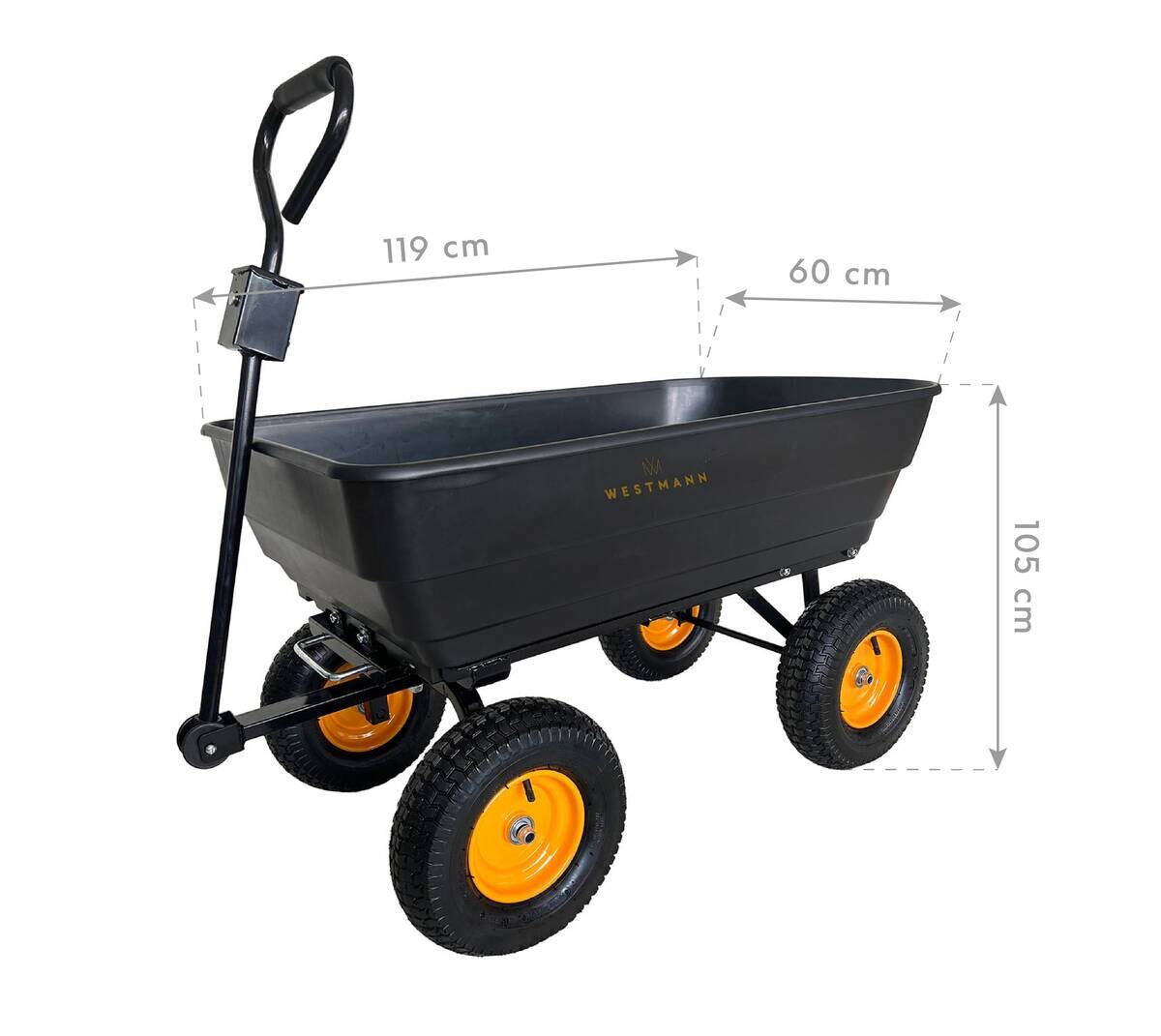 Westmann Schubkarre Prakta schwarz B/H/L: ca. 59,5x105x119 cm