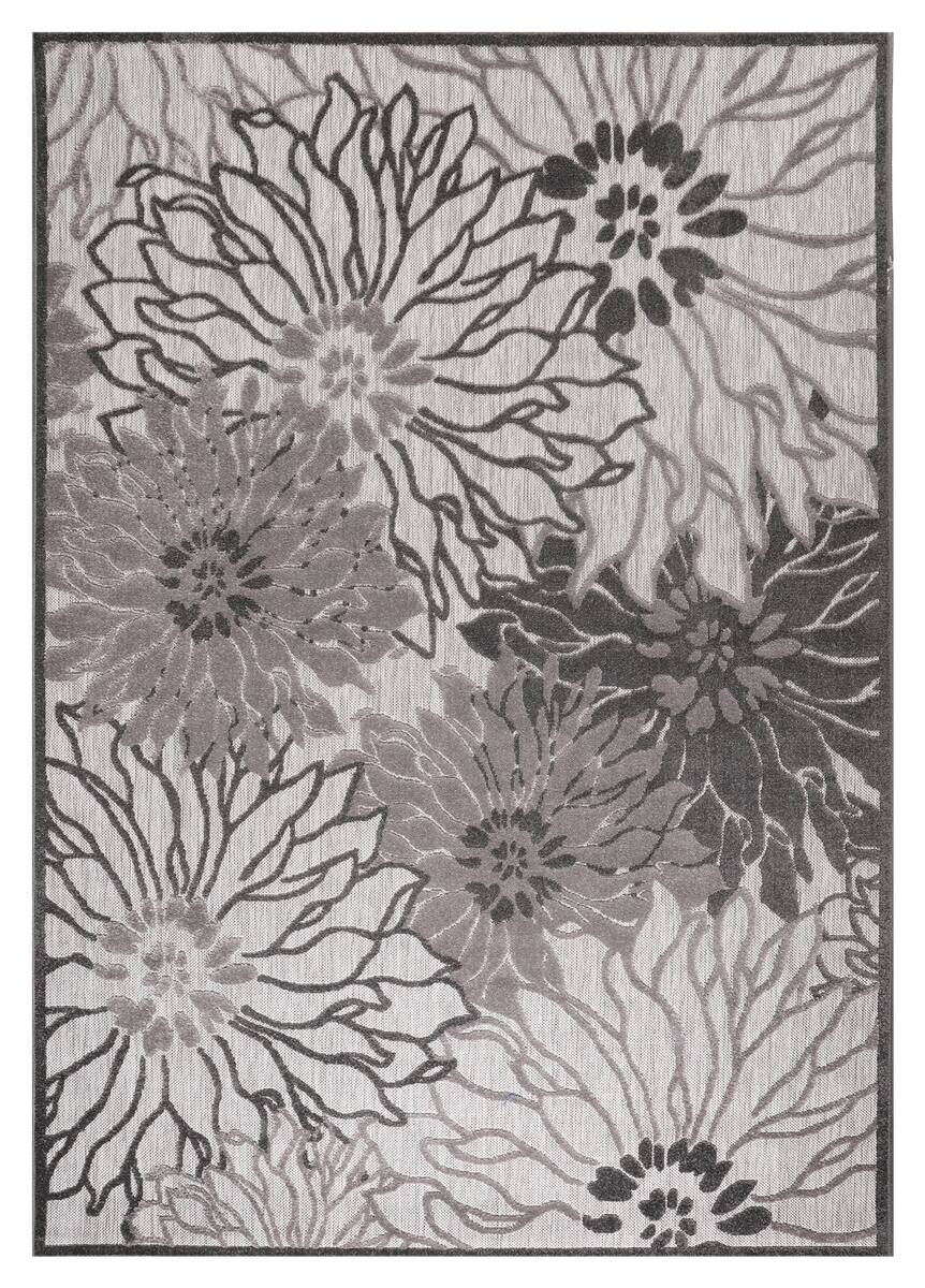 Sanat Outdoorteppich FLORAL grau B/L: ca. 160x230 cm