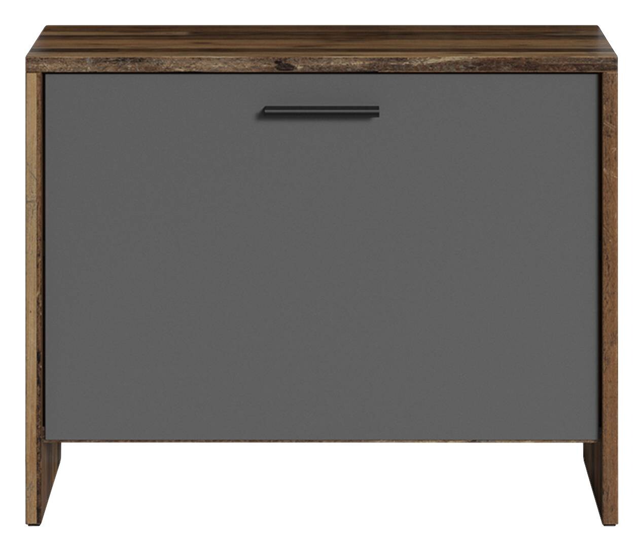 Bank BEN Eiche Old Wood Nachbildung anthrazit B/H/T: ca. 60x48x35 cm