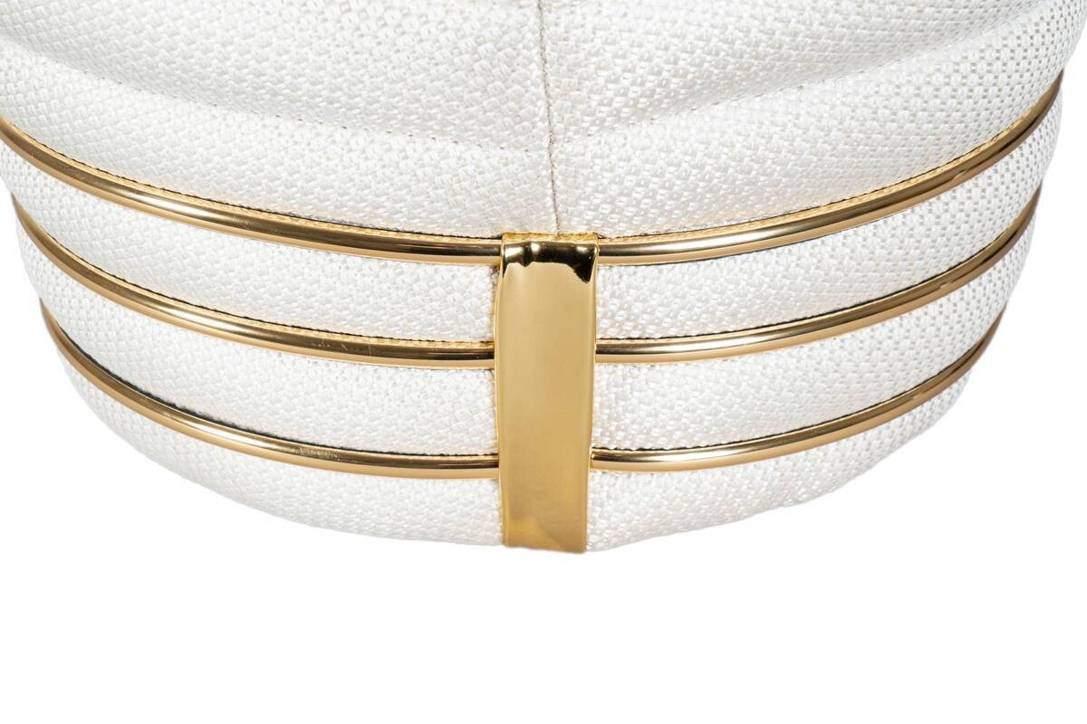 360 Living Hocker Doric 320 elfenbein gold H/D: ca. 50x42 cm