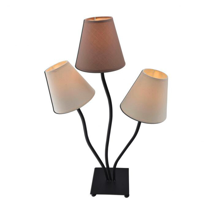 Näve Leuchten Tischleuchte NV3094811 braun beige Metall Textil B/H/T: ca. 16x67x41 cm E14 3 Brennstellen