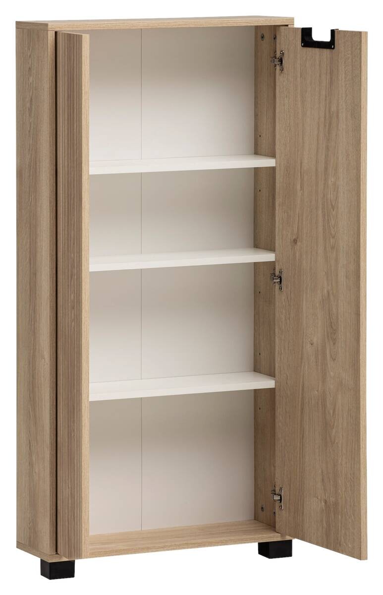 Aktenschrank Emmik weiß matt Eiche Eiche weiß Nachbildung B/H/T: ca. 59,8x124x19,55 cm