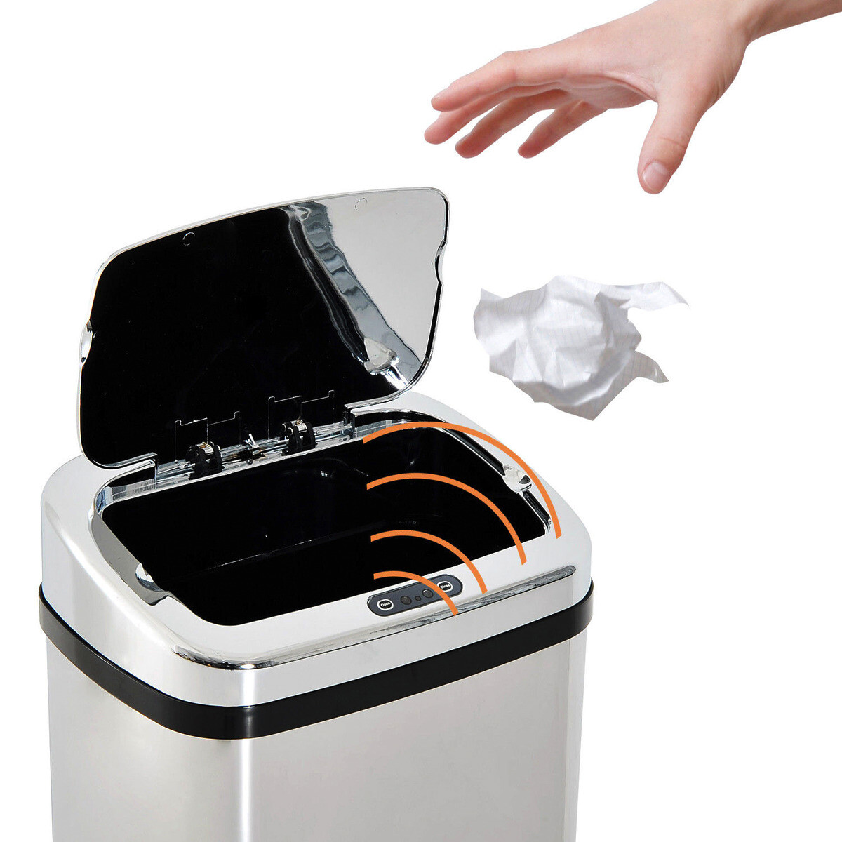 HOMCOM Mülleimer mit Sensor silber B/H/L: ca. 25x84x33 cm