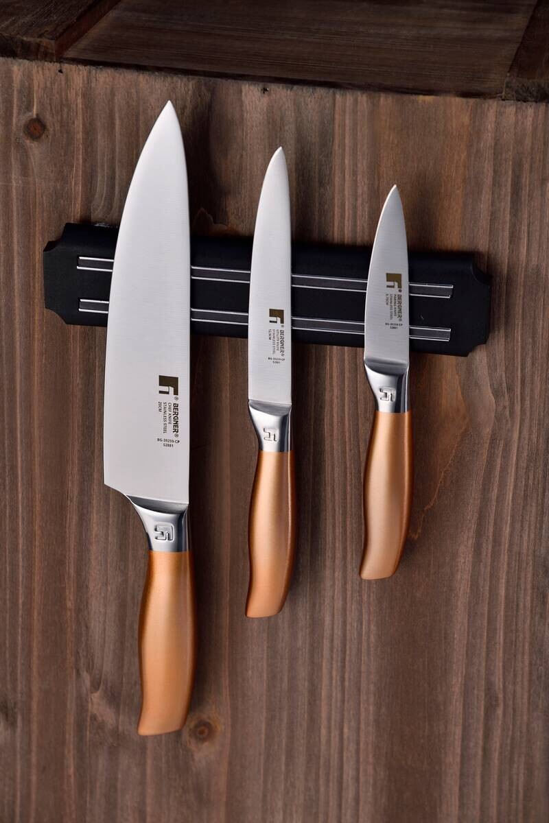 BERGNER Messerset COPPER silber Edelstahl 3 tlg.