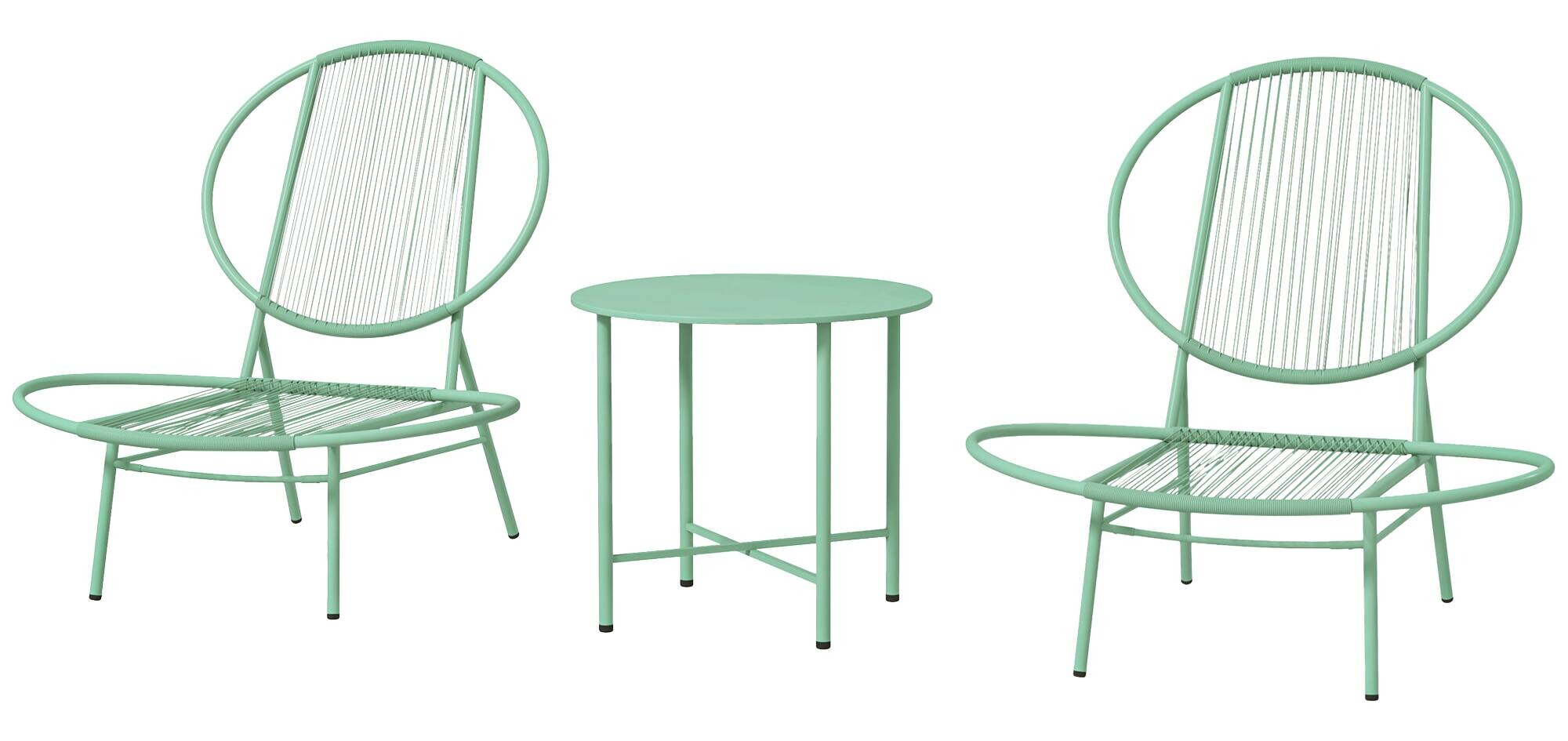 Outsunny Bistro-Set grün Stahl B/H/L: ca. 68x78x74 cm
