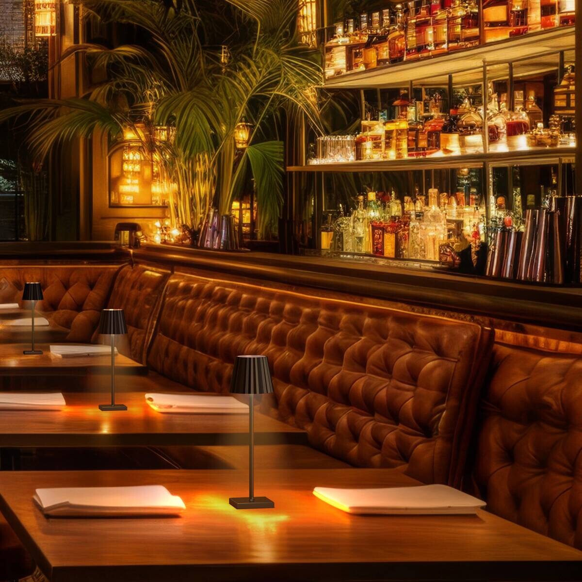 BERGNER LED-Tischleuchte Maroon rot B/H: ca. 11,6x38 cm