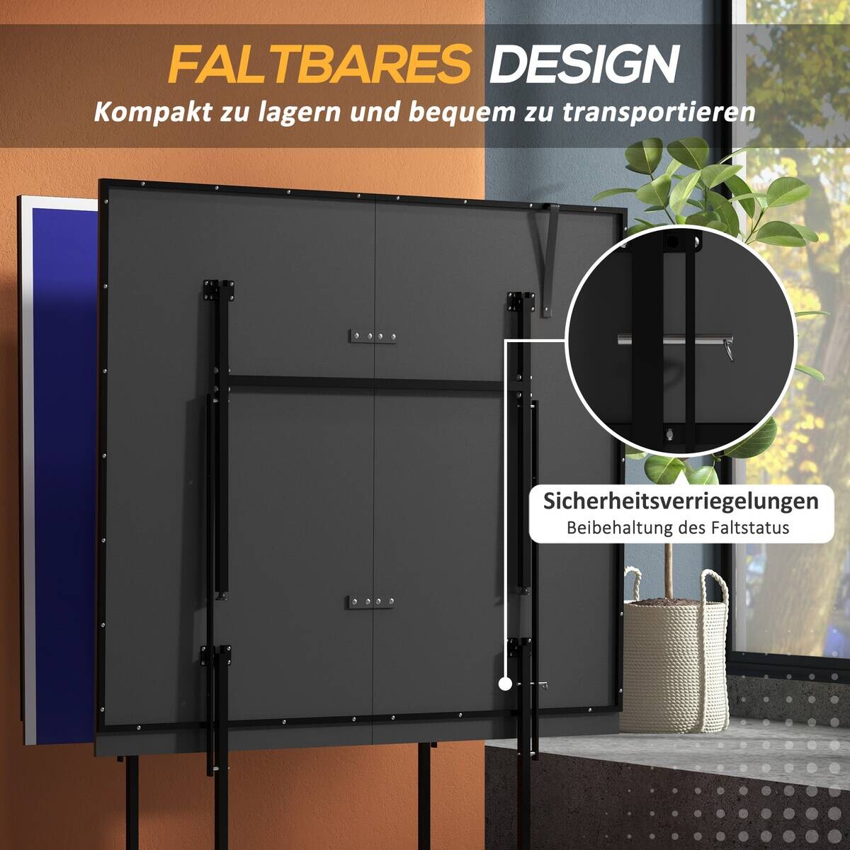 SPORTNOW Tischtennisplatte blau B/H/L: ca. 152,5x274x75,5 cm