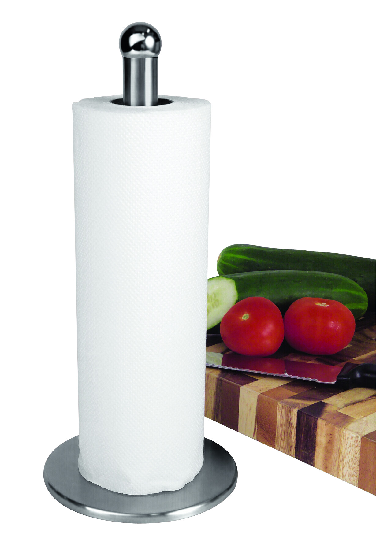 Axentia Küchenrollenhalter silber Edelstahl B/H/L: ca. 15,5x4,5x32 cm