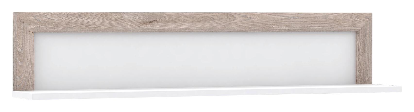 Wandboard  weiß Hochglanz Eiche Nelson Nachbildung B/H/T: ca. 132,9x27,7x22 cm