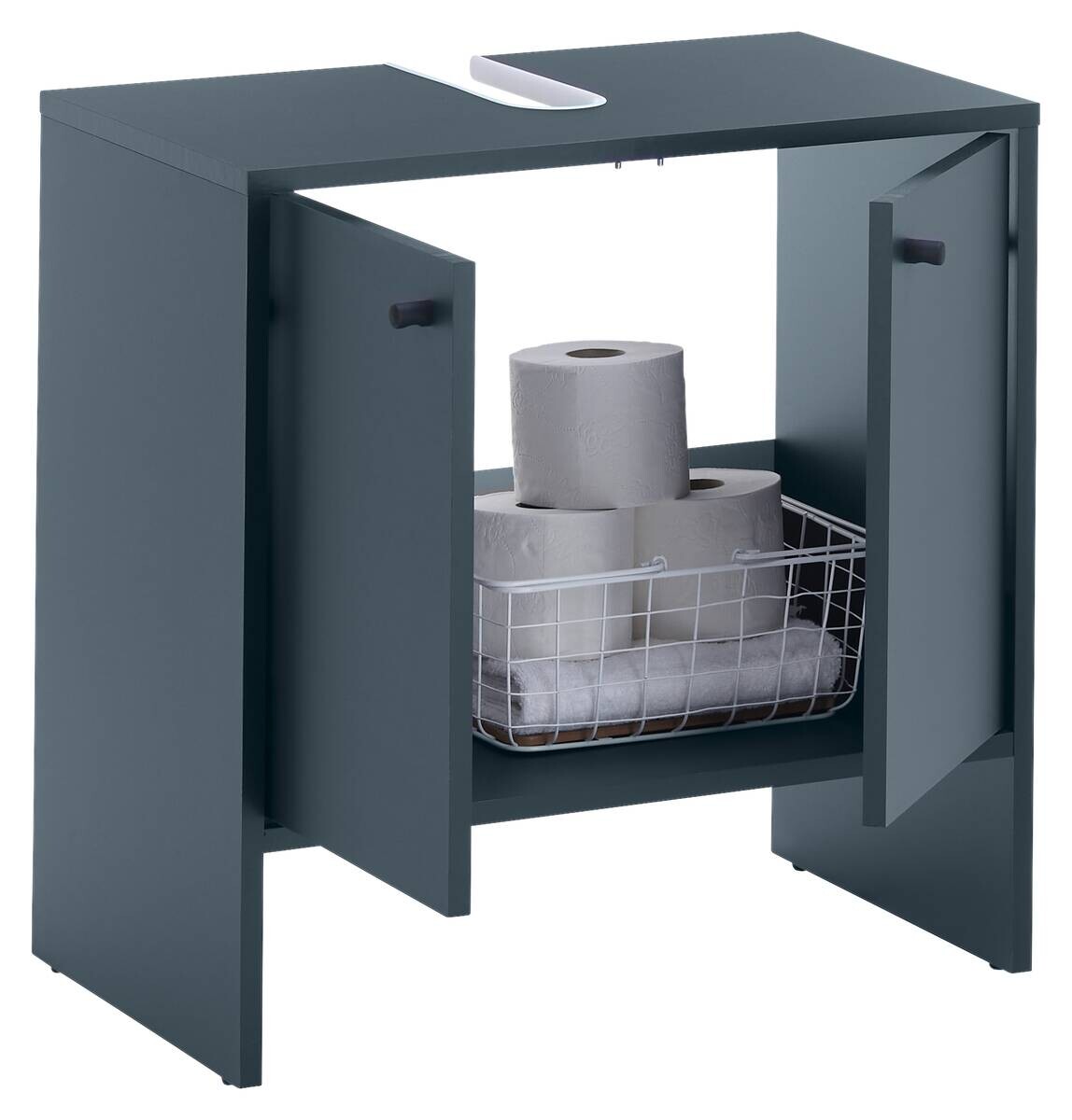 Waschbeckenunterschrank Kairo blau dunkel B/H/T: ca. 60x60x35 cm