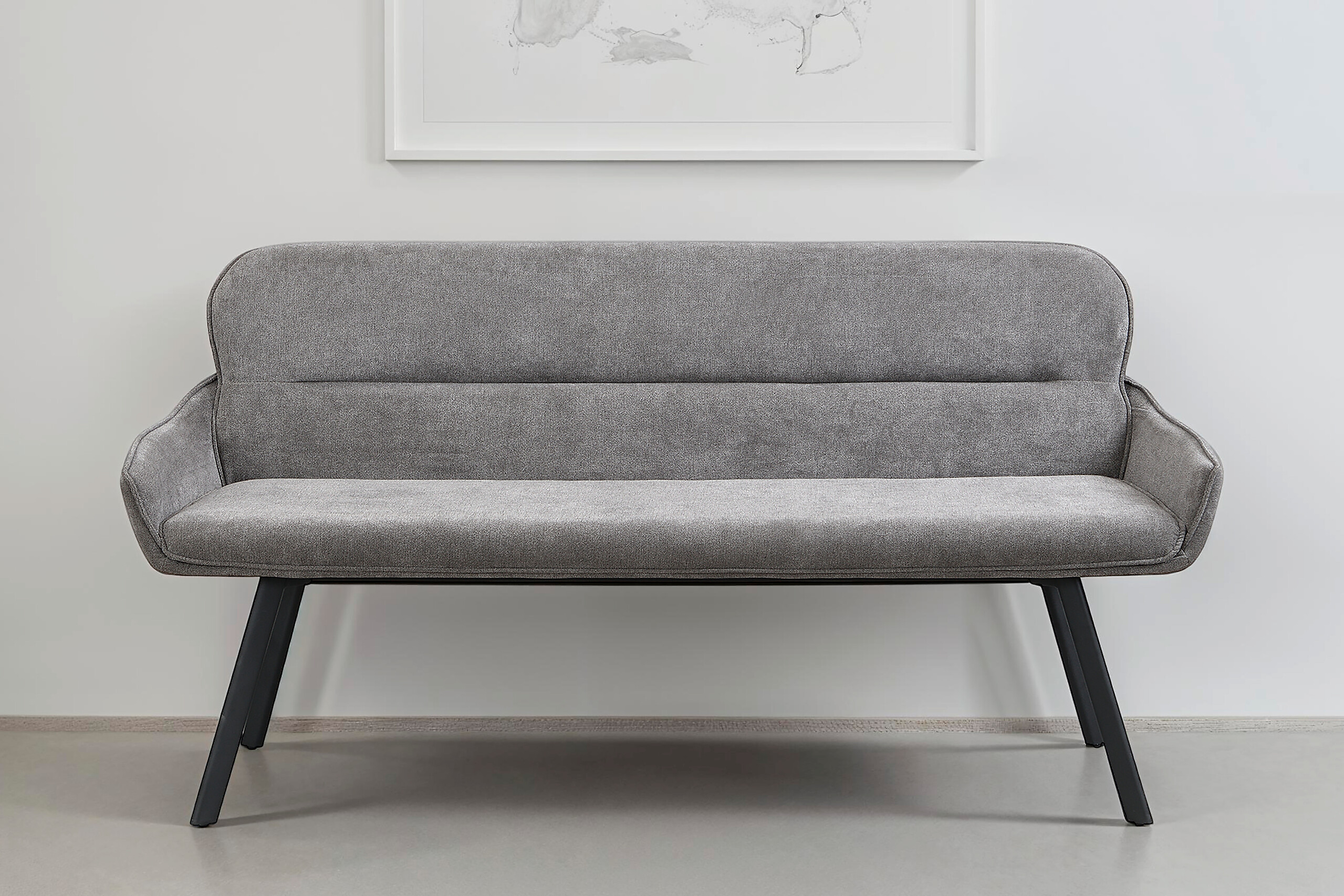 Sitzbank RICO schwarz grau Metall Stoff B/H/T: ca. 160x90x62 cm