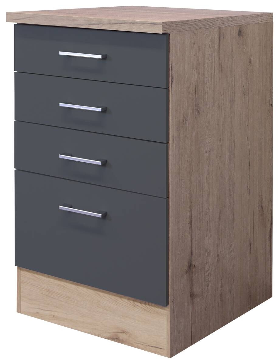 Schubkastenschrank Morena grau matt B/H/T: ca. 50x85x60 cm