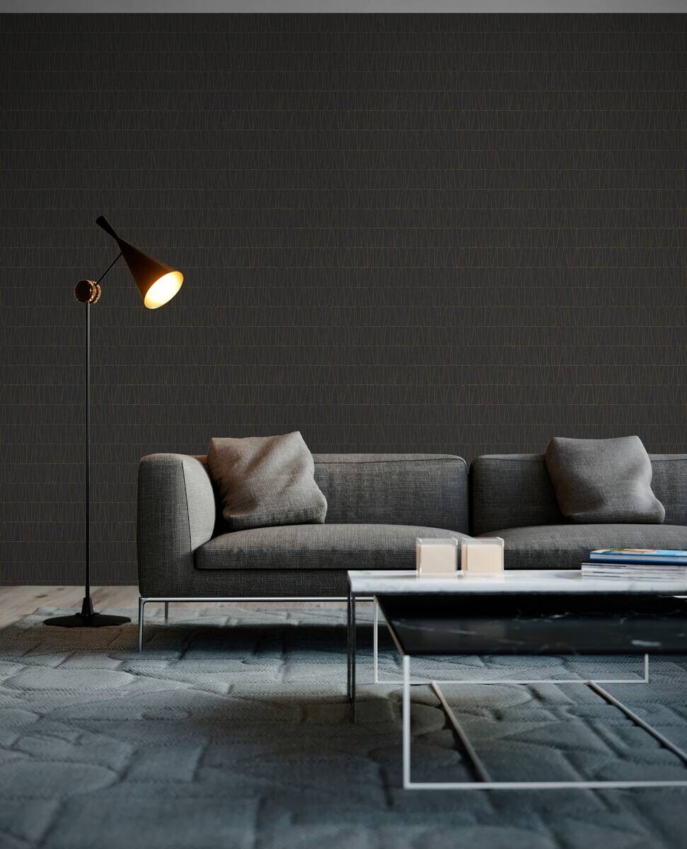 A.S.Creation Vliestapete gold schwarz anthrazit B/H/D: ca. 53x1005x8,4 cm