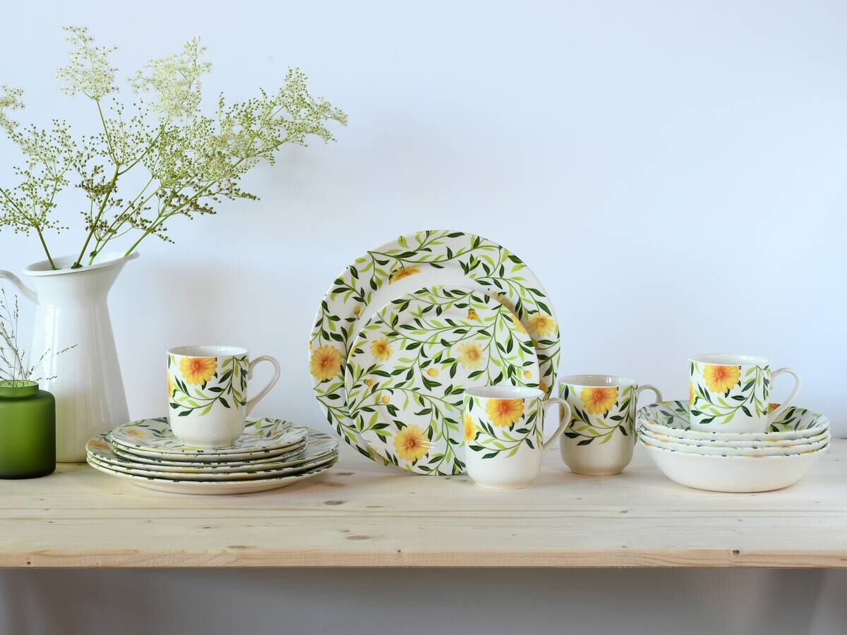 CreaTable Kombiservice Amarilla gelb Steingut 16 tlg.