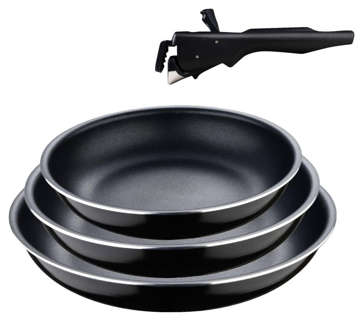 BERGNER Pfannenset Click & cook schwarz Aluminium