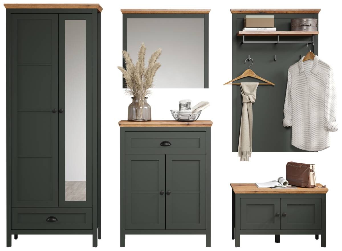 Garderobenschrank Stanton tannengrün Eiche Evoke Coast Nachbildung B/H/T: ca. 77x198x39 cm