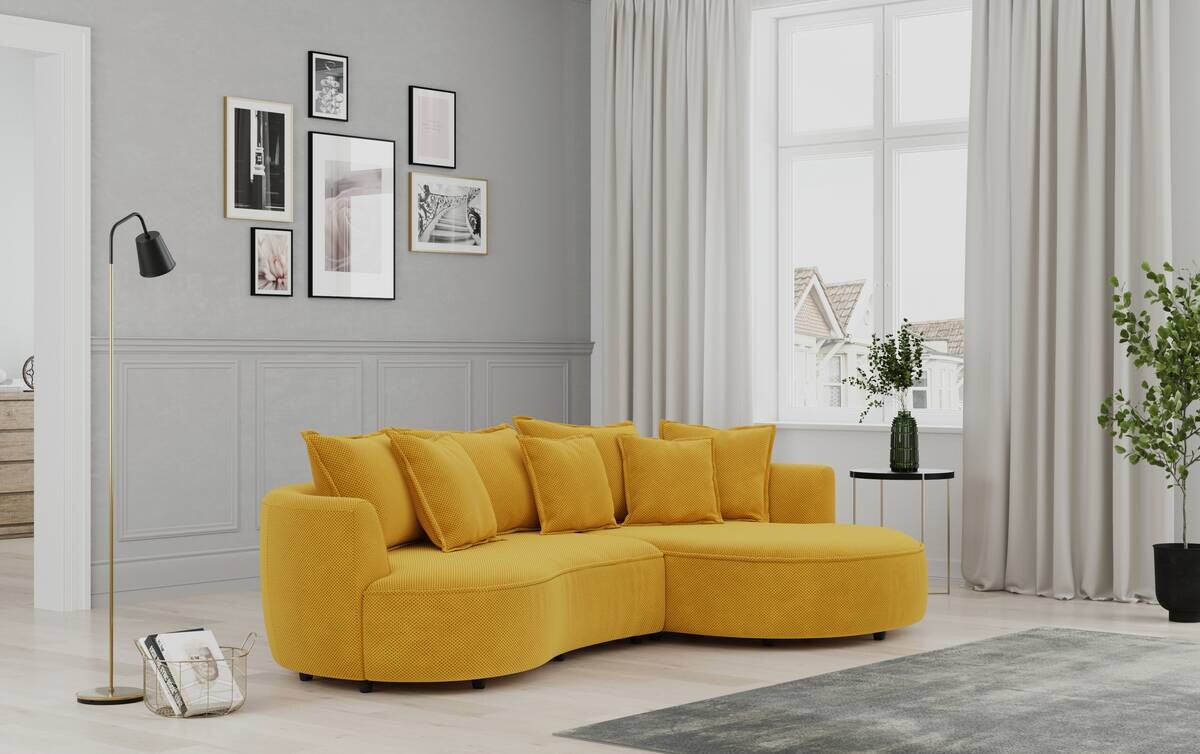 Ecksofa stone Microfaser B/H/T: ca. 287x66x168 cm