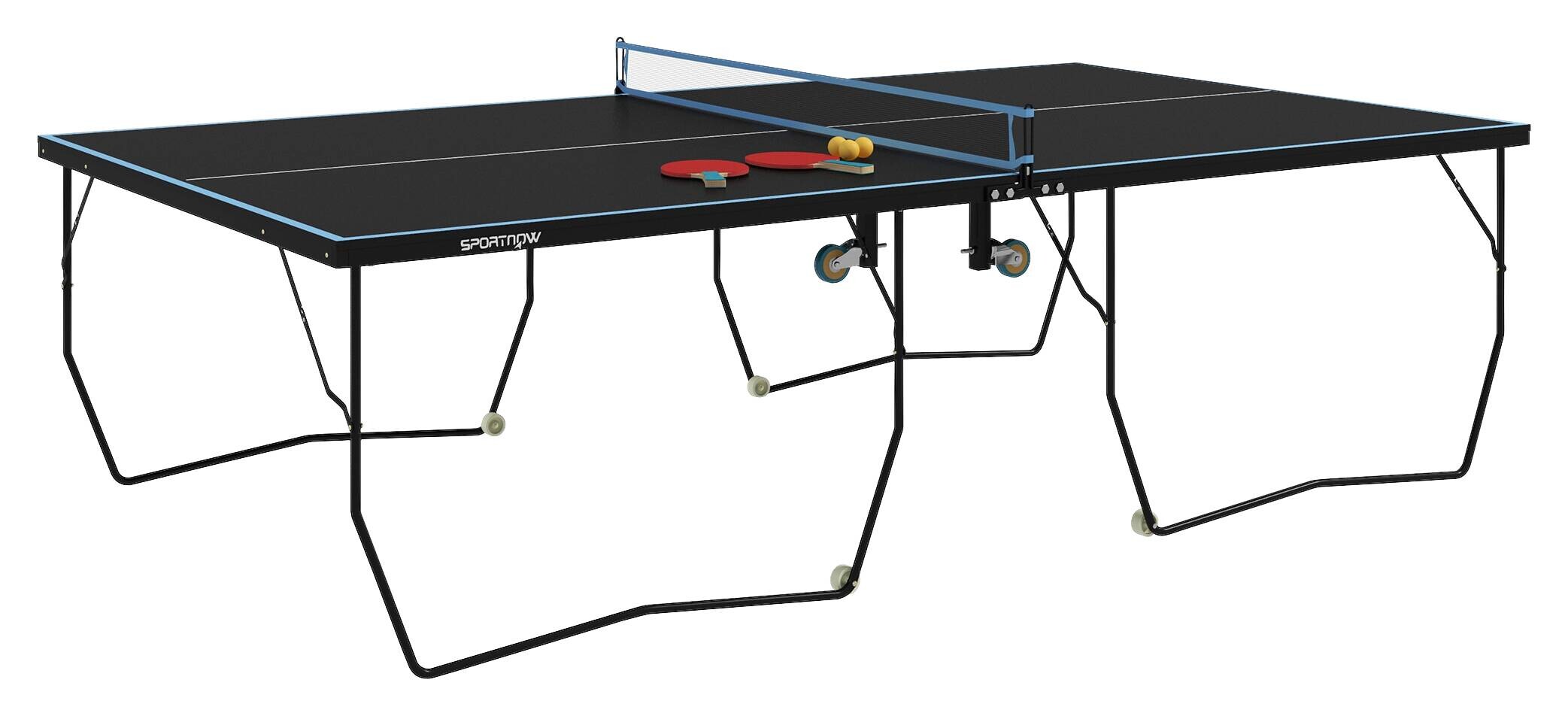SPORTNOW Tischtennisplatte schwarz Stahl B/H/L: ca. 152,5x76x274 cm