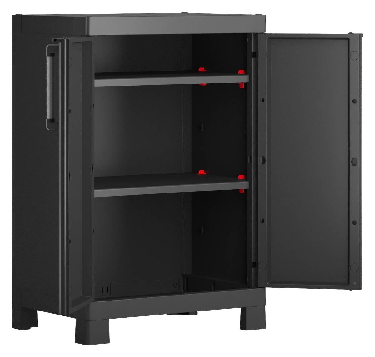 Keter Kunststoffschrank Detroit schwarz Kunststoff B/H/T: ca. 65x97x45 cm