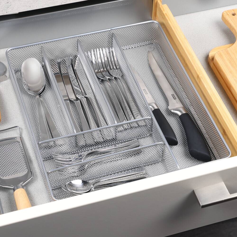 Kesper Besteckkasten silber Metall B/H/L: ca. 30,5x5,5x36,8 cm