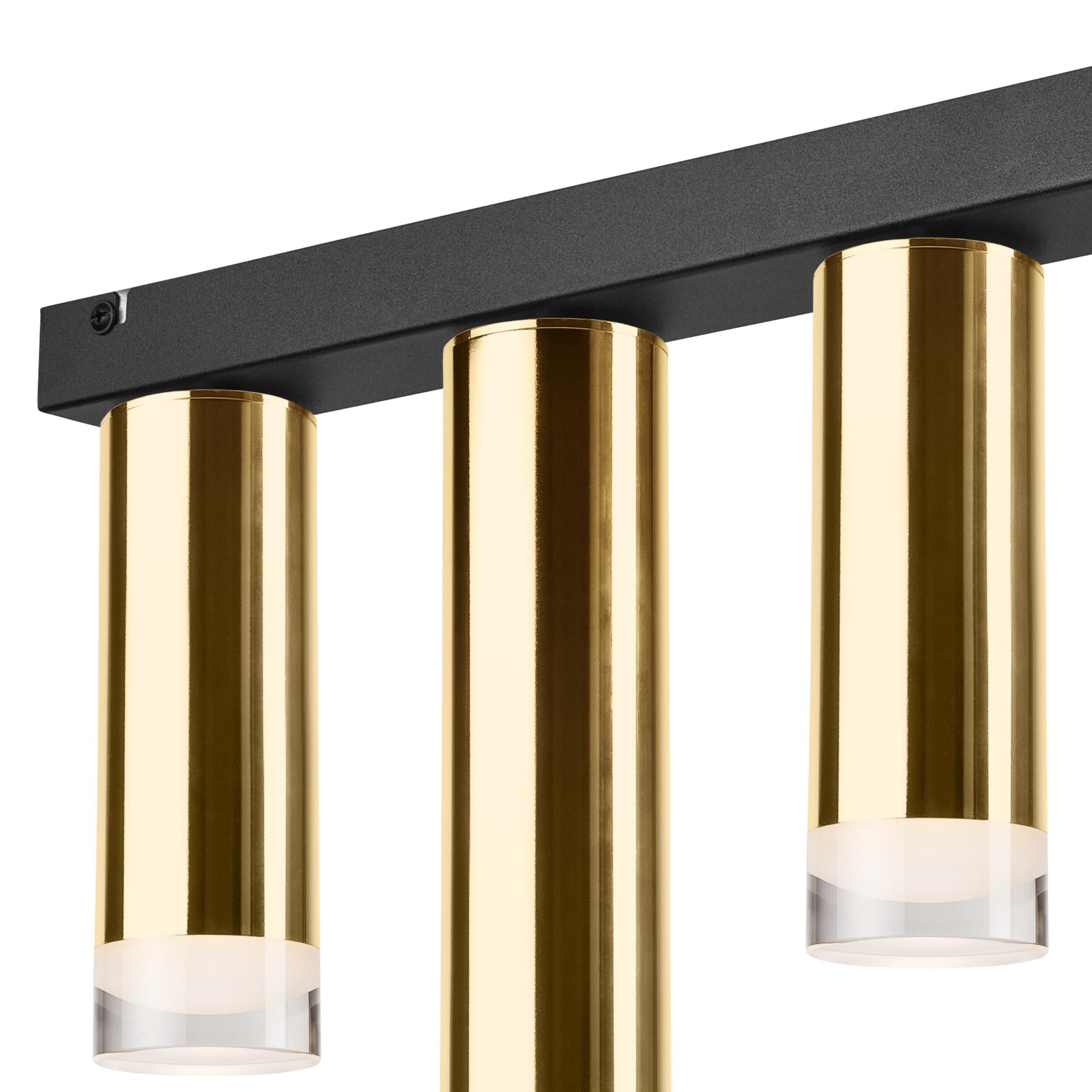 Lamkur Deckenleuchte schwarz Stahl B/H/L: ca. 8x31,5x60 cm E27 4 Brennstellen