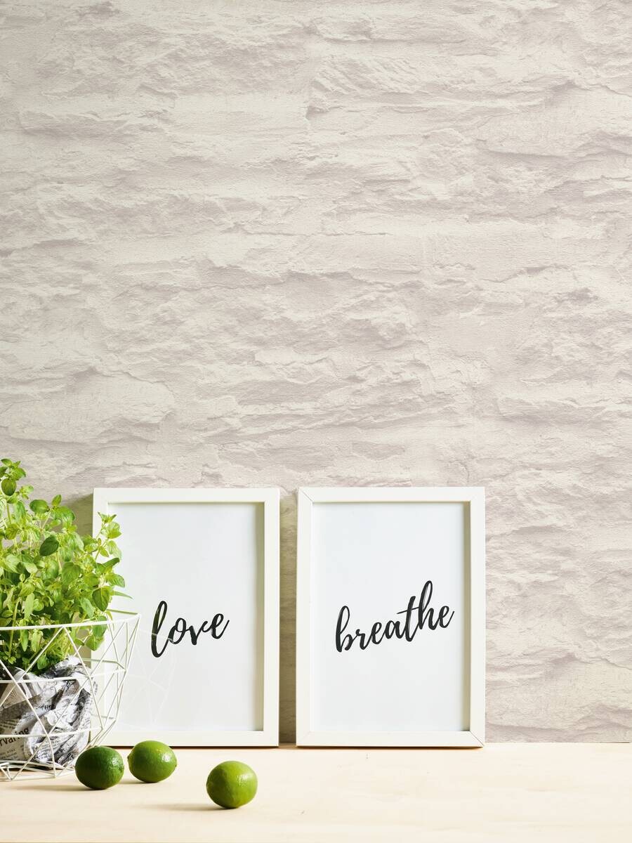 Livingwalls Vliestapete Best of Vlies Steine creme B/L: ca. 53x1005 cm