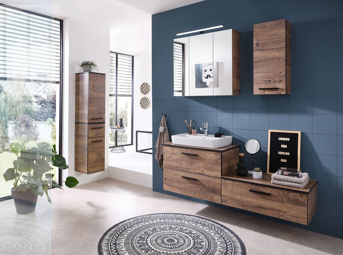 Badezimmer-Set Quickset 374 Eiche Ribeck Nachbildung B/H/T: ca. 142x200x44,5 cm