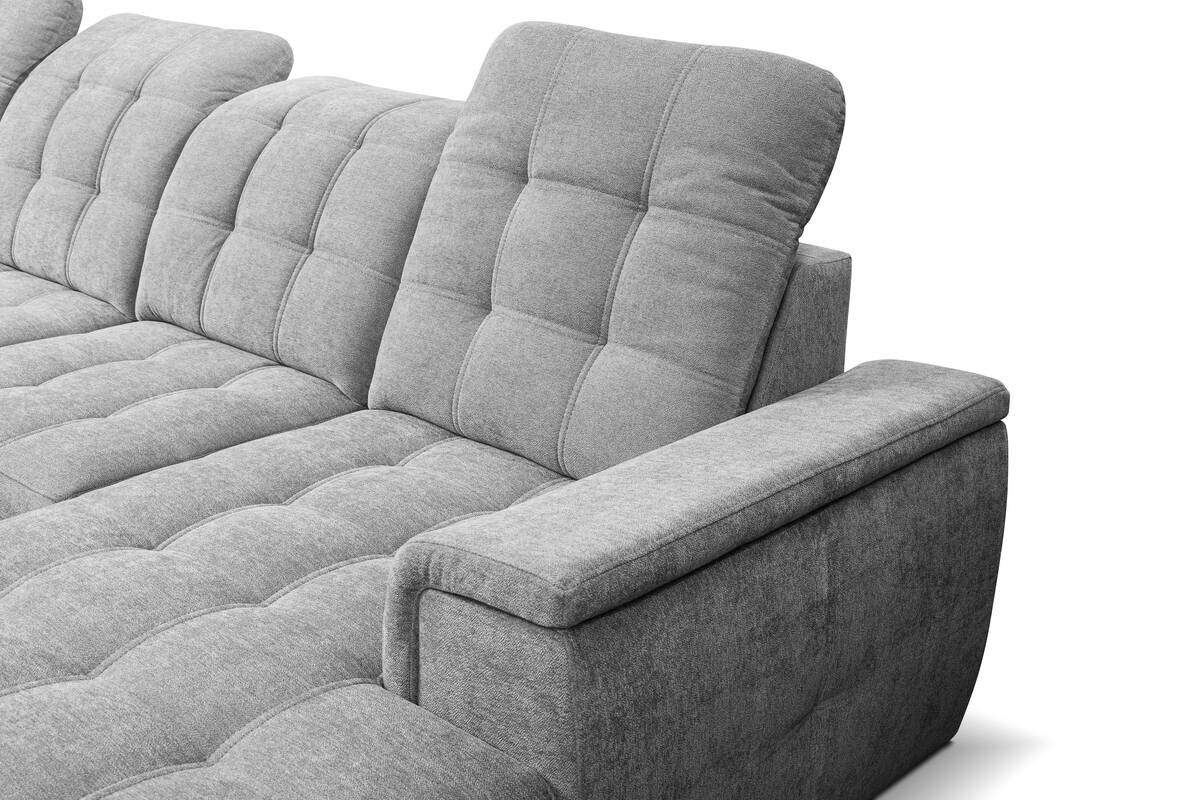 Wohnlandschaft Nadja grau Microfaser B/H/T: ca. 330x105x174 cm