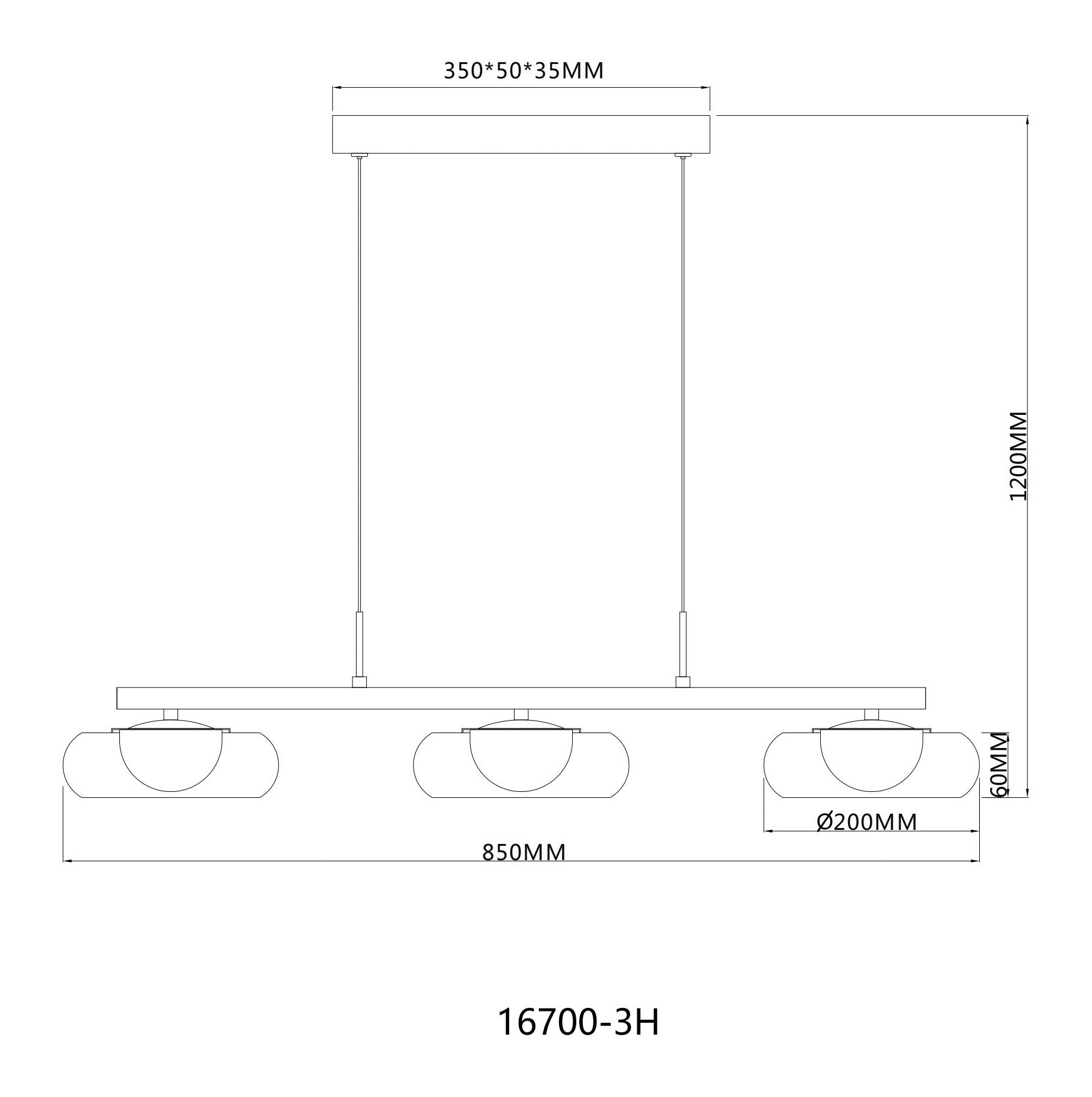 GLOBO Hängeleuchte schwarz Rauch Metall Glas B/H/L: ca. 26x17x91 cm