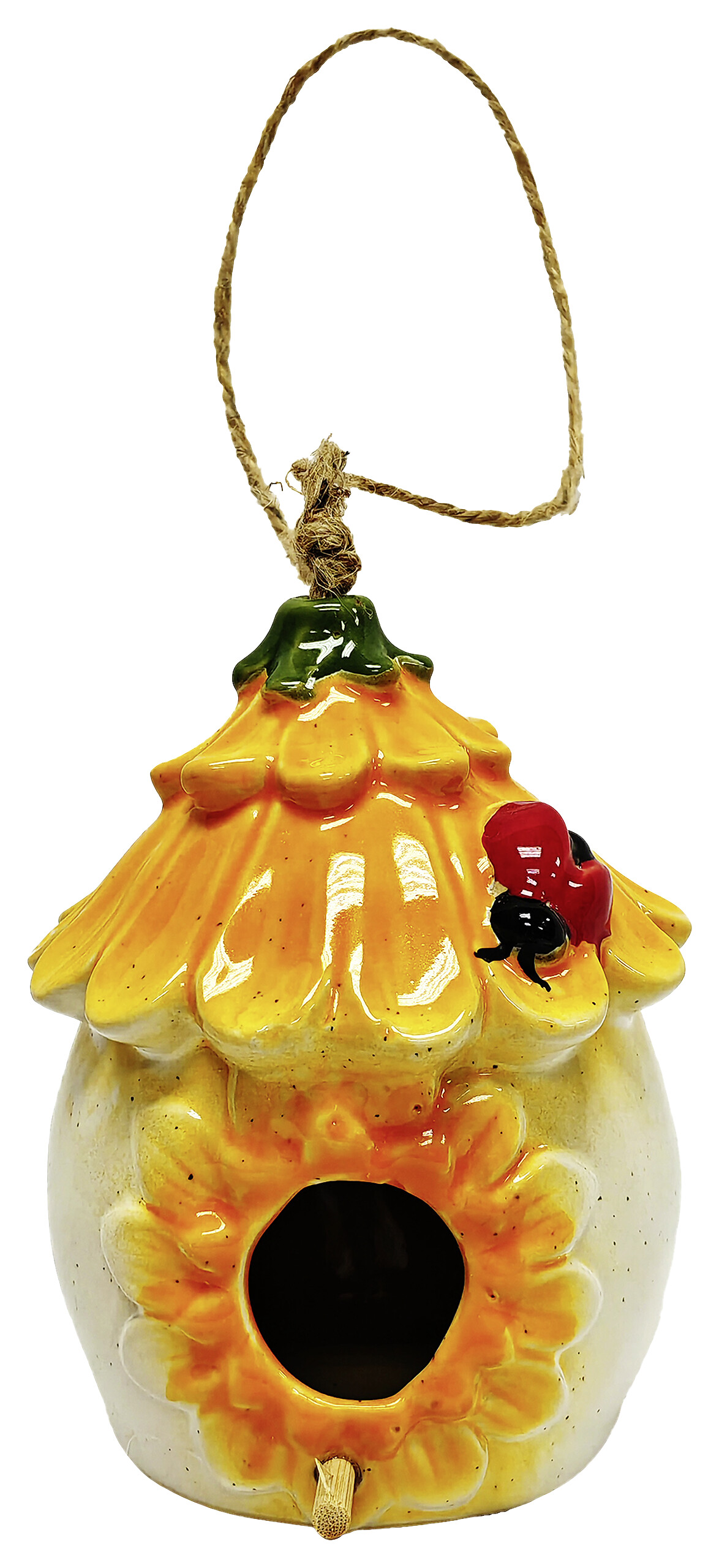 Dekorationsartikel gelb Porzellan B/H/L: ca. 11x14x14 cm