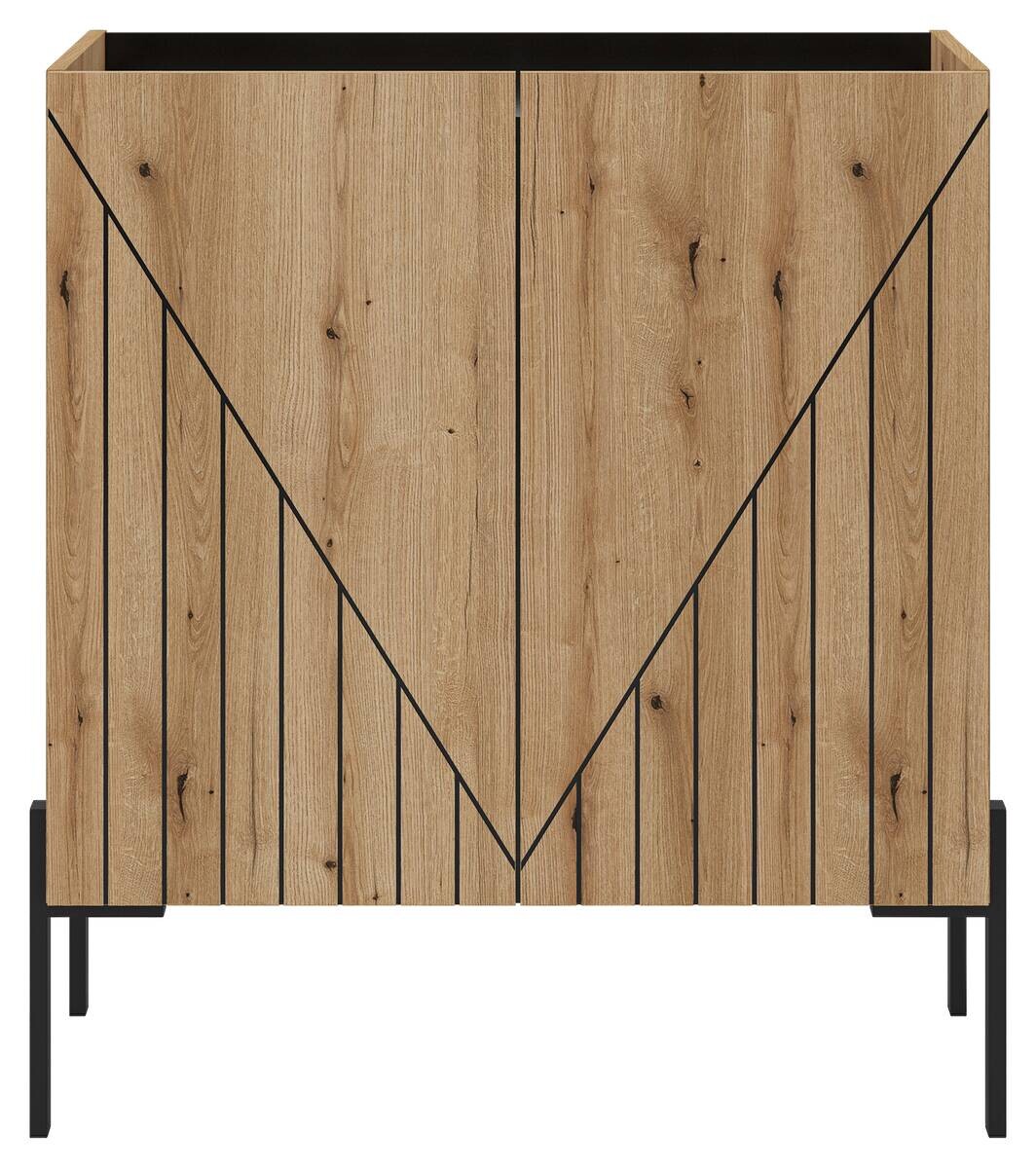 Kommode Neo Evoke Oak Nachbildung schwarz B/H/T: ca. 80x91x40 cm